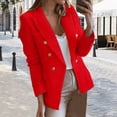 thumbnail image 2 of Gyexs Tweed Blazers for Women Plus Size Casual Long Sleeve Double Open Front Blazer Jackets Work Tops, RD1, Size L, 2 of 6