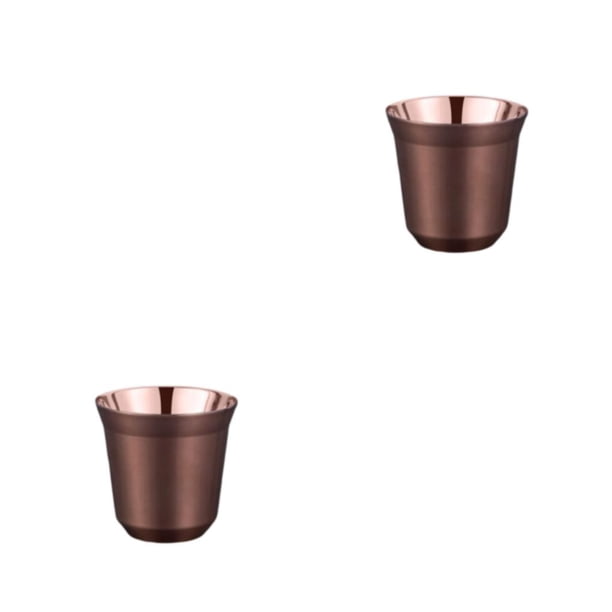 Tazas de café Bearachild aislamiento doble pared Oro rosa 2Conjunto