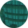 thumbnail image 1 of Ahgly Company Machine Washable Indoor Round Transitional Dark Cyan Green Area Rugs, 3' Round, 1 of 7