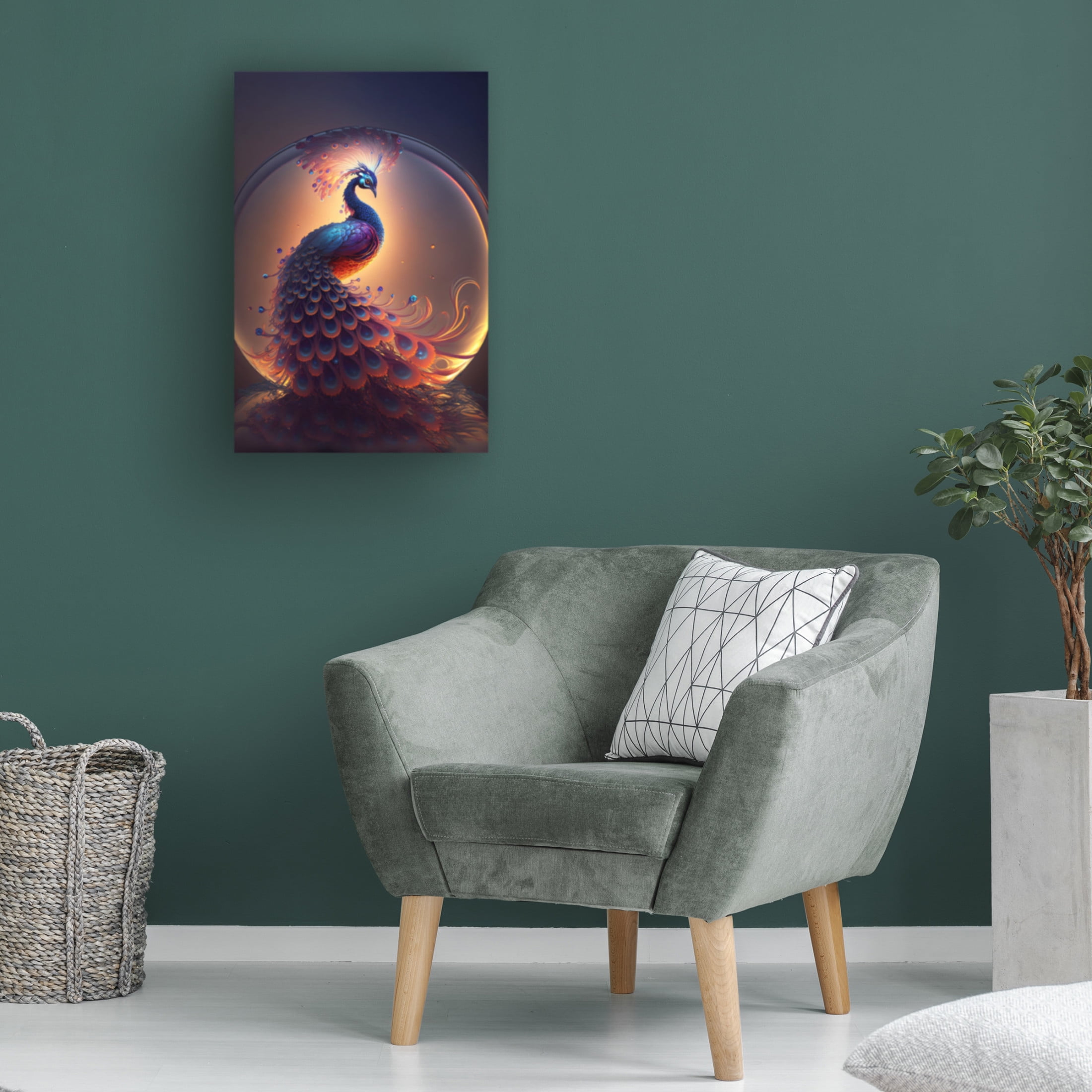 Canvas Wall Art - Ray Heere 'Proud Peacocks 9' Wall Art for Living Room, Bedroom, or Office Décor by Trademark Fine Art - 16 x 24 Inches