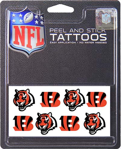 Nfl Cincinnati Bengals Tattoo Set 8 Piece Walmart Com Walmart Com