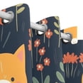 thumbnail image 3 of Cats Leaves Flowers Black Out Curtains 84 Inch Length Curtains for Sliding Glass Doors Bedroom Living Room 2 Pack, 3 of 6