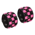 thumbnail image 1 of Uxcell 2 Pcs Pulsera Punk de Cuero 8.7"/22cm Remaches de Fila Cuadrada Gótica con Picos Ajustable para Halloween Emo Grunge Accesorios, Negro Rosa, 1 of 6
