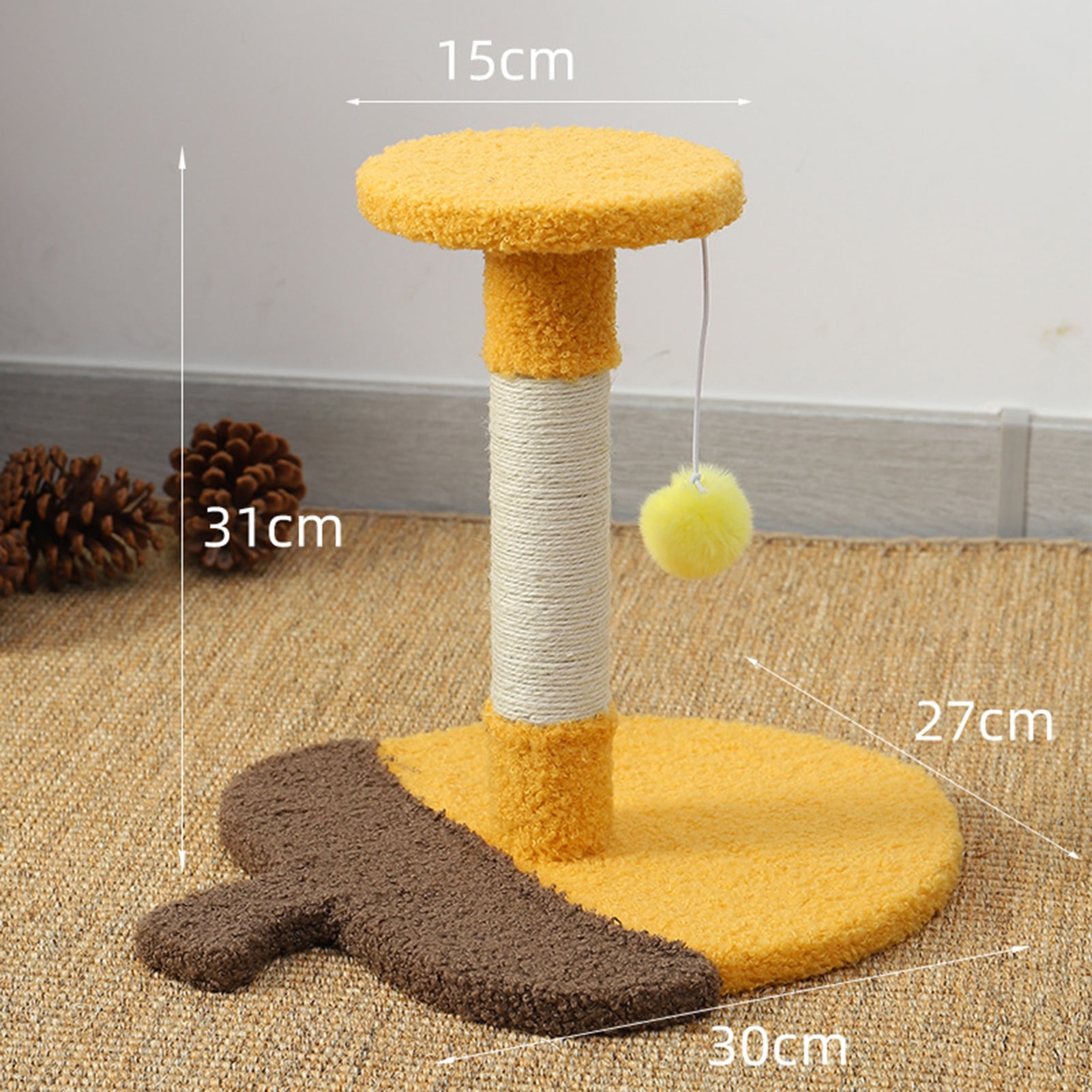 DOPI Cat Scratcher Tower Skin Friendly Relieve Boredom Natural Sisal Stable Kitten Scratching Post for Indoor
