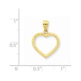 thumbnail image 4 of 14k Yellow Gold Polished and Textured Open Heart Pendant Charm, 4 of 4