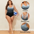 thumbnail image 3 of SHEWIN Plus Size One Piece Swimsuits for Women Summer Basic Sports Tummy Control Bathing Suit with Removable Padding 3X, 3 of 10