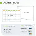 thumbnail image 4 of Magnetic Whiteboard Calendar Wall Dry Erase Calendar Board 36 X 24 Inches Planner Double Sided White Board, Silver Aluminium Frame, 4 of 9