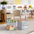 thumbnail image 5 of DIMJ Storage Bins, 3 Pcs Large Foldable Fabric Storage Bin Organizer with Clear Window for Bedroom Kids Room Wardrobe Closet Shelves, Home Storage Cubes Organizer with Handles, Ash Gray, 5 of 7
