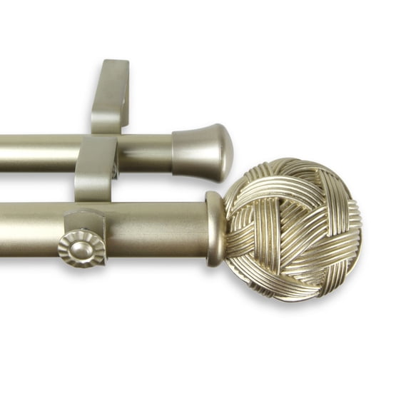 Contemporary Home Living 245" Gold Solid Contemporary Double Curtain Rod