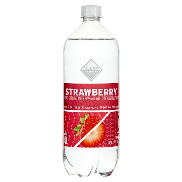 Clear American Sparkling Water, Strawberry, 33.8 fl oz