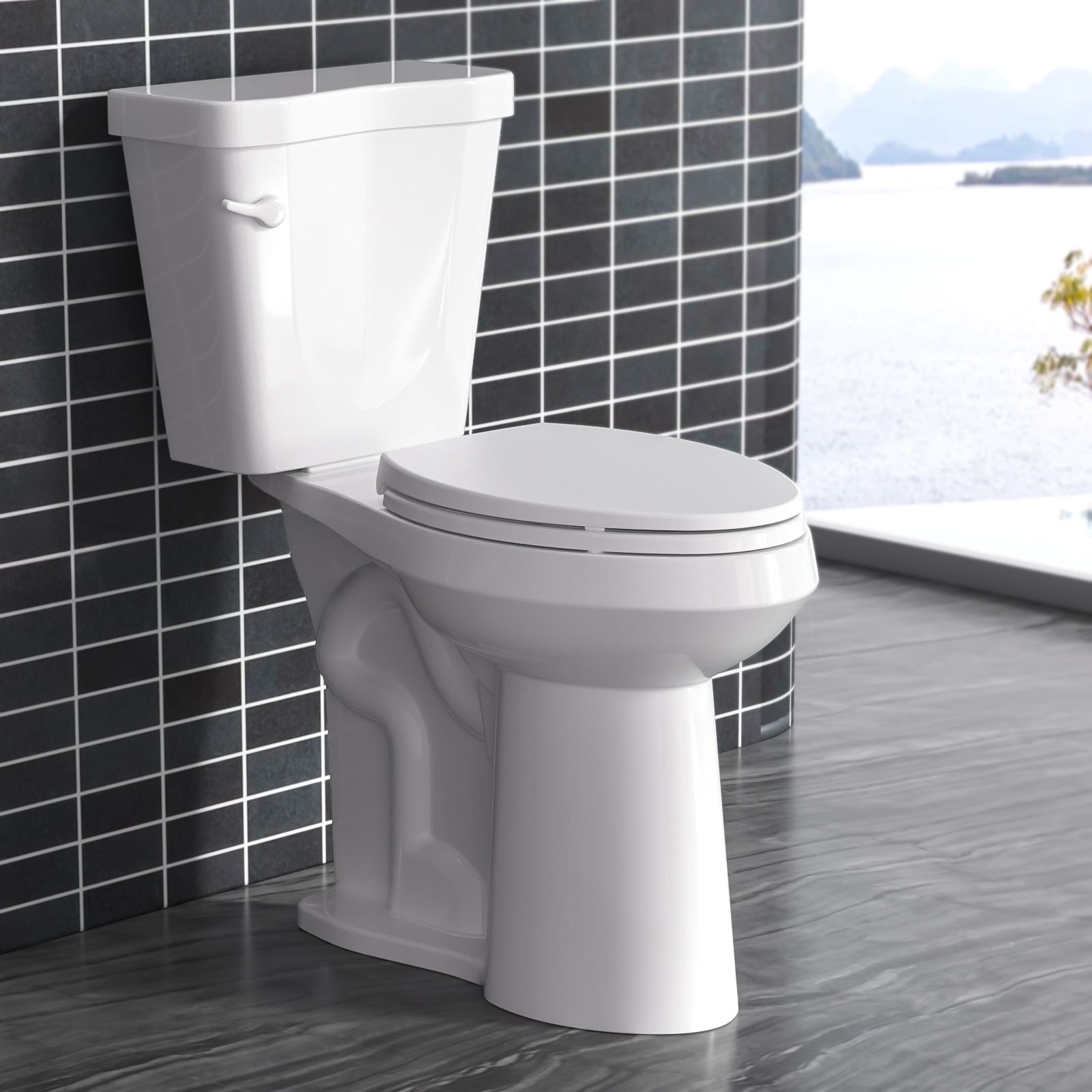 ROSYNEY Elongated Toilet Seat, Slow Close, Quick & Easy Installation, White