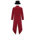 thumbnail image 2 of YEAHDOR Boys Renaissance Steampunk Long Sleeved Tailcoat Medieval Victorian Gothic Notch Lapel Jacket Burgundy-A 6, 2 of 7