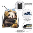 thumbnail image 2 of Sigee Clear Sky Cute Sunflower Panda for Drawstring Zipper Backpack ,Waterproof, Durable, Lightweight Gym Bag for Sports, 2 of 5