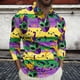 thumbnail image 1 of Ceisia Men's Slim-Fit Long-Sleeve Zip Polo Shirt with Mardi Gras Mask All-Over Print Gift, 1 of 5