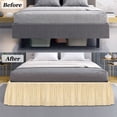 thumbnail image 6 of PiccoCasa Polyester Bed Skirts with 14" Drop Dust Ruffle, Beige Twin, 6 of 7
