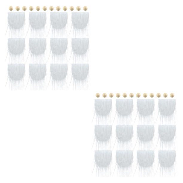 Advancent 12 bolas de sin terminar para barba de gnomo precortadas, suministros para manualidades DIY 2piezas blanco