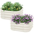 thumbnail image 3 of PetFurnishn 2-Pack 2x1ft Galvanized Raised Garden Bed, Outdoor Planter Bed, Metal Planter Box for Gardening and Planting-2x2x1ft-2Pack-Milky White, 3 of 9