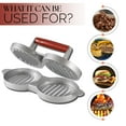 thumbnail image 3 of Alpine Cuisine Burger Press with Wood Handle, Hamburger Press Patty Maker, Non-Stick & Easy to Clean, Suitable for Meat Grill Press Beef Cheese Veggie Burger Maker for Grill Griddle Barbecue, 3 of 7