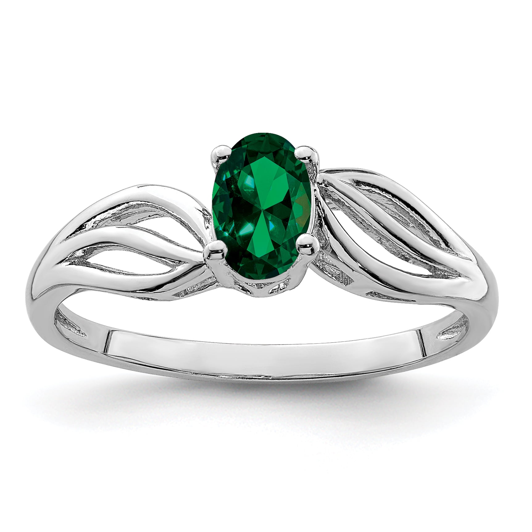 Ice Carats Designer Jewelry Gift Canada 925 Sterling Silver Created Emerald Ring Birthstone May Gemstone Silver