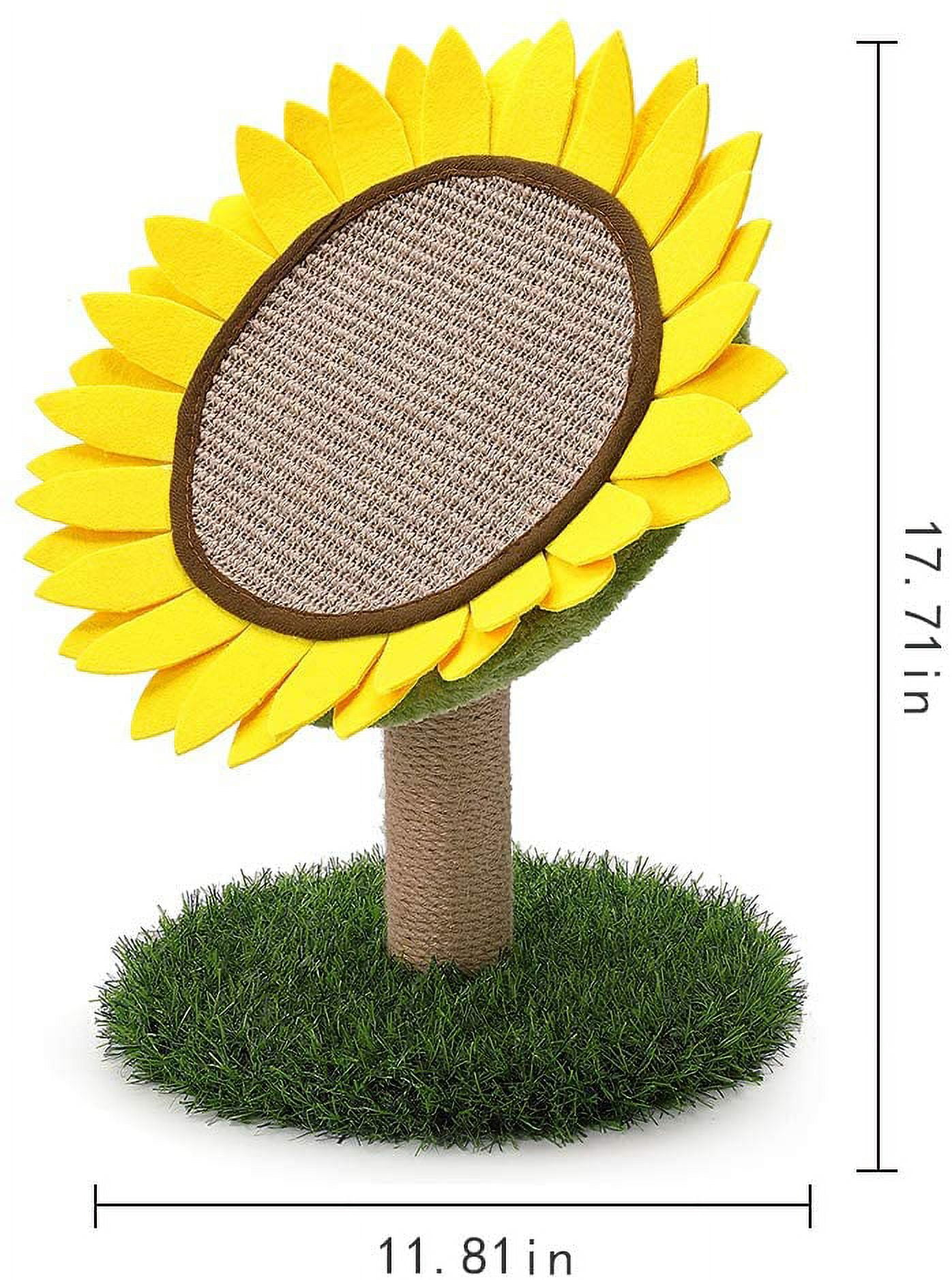 ShellKingdom 17.7'' Cat Scratching Post, Natural Sisal Claw Scratchers Board for Kittens Small Cats. Sunflower Cat Interactive Toys