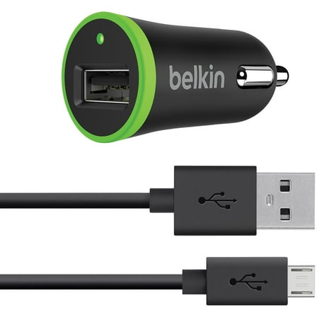 Belkin F8m887bt04-blk 12-watt/2.4-amp Universal Car With Micro Usb And Sync Cable