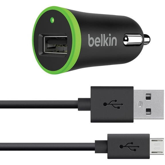 Belkin F8m887bt04-blk 12-watt/2.4-amp Universal Car With Micro Usb And Sync Cable