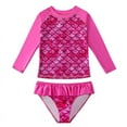 thumbnail image 2 of LYMAYTER 4-9Y Kids Girls Swimwear Set Youth Long Sleeves Top+cute Prints Shorts Swimsuits Suit Toddler Fashion and Comfort Bathing Suit Outfit, 2 of 8