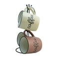 thumbnail image 1 of Set De 4 Tazas De Porcelana en Tonos Neutros, Capacidad 360 ml Con Rack Organizador, Estante Colgante para Tazas de Cocina para el Hogar, Estante para Bebidas, Accesorio Decoración, 1 of 10