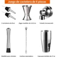 thumbnail image 3 of Kit de coctelería, 6 Piezas Shaker Cocktail Bartender Kit, Utensilios de Bar- con Coctelera de cóctel 550ml, Probeta graduada, Boquillas Vino, Agitador para Hielo, Cuchara Mezcla, para Whisky, 3 of 5