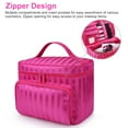 thumbnail image 2 of Large Capacity Makeup Case, Foldable Stripe Rhombic Makeup Bag Storage Bag Organizer, Waterproof Travel Cosmetic Case Box, Portable Train Cases for Cosmetics Brushes, Toiletries, Gift for Women, 2 of 9