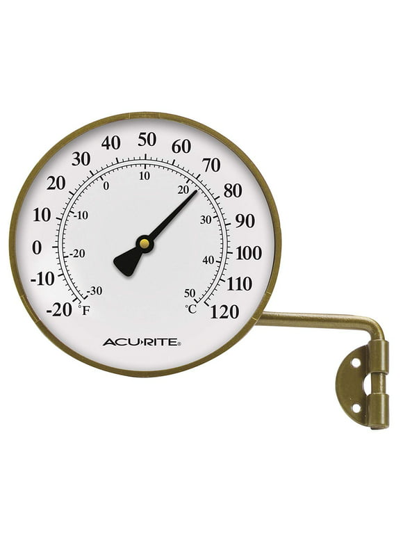 AcuRite 00334 4-Inch Brass Swivel Thermometer