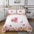 thumbnail image 1 of Erosebridal Letter Initial Coverlet Set King,Monogrammed Personalized Bedding Set,Flower Decor,Ultra Soft,3 Pieces, 1 of 5