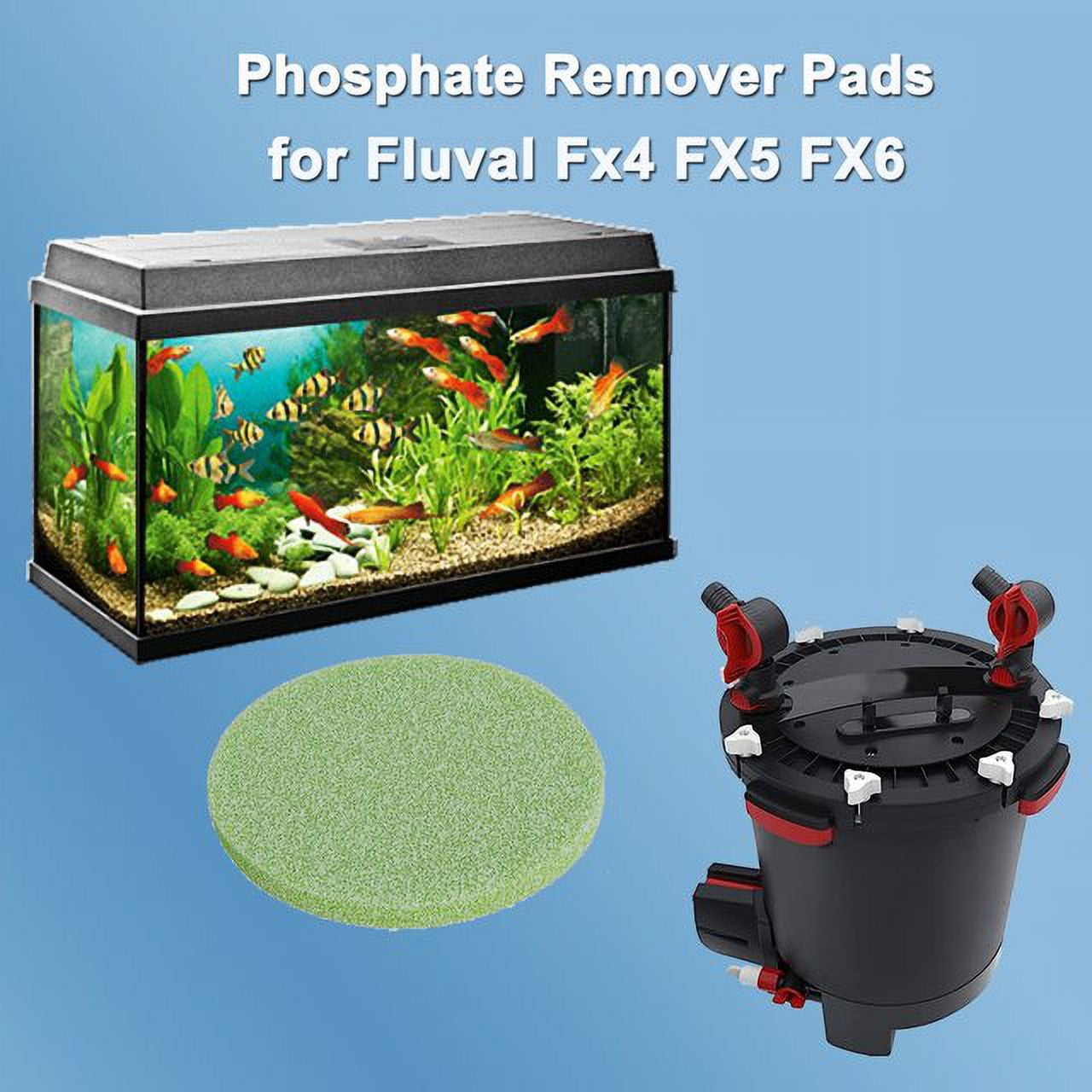 Qzbhct 9 Pcs Phosphate Remover Pads for Fluval Fx4 FX5 FX6 Canister Filter Aquarium Filter Sponge Replacement