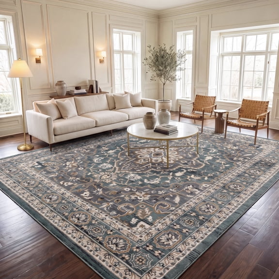 Safavieh Lyndhurst Idella Floral Area Rug, Teal/Gray, 5'3" x 7'6"