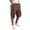 Brown, variant on XFeng Men Black Cargo Shorts Zipper Button Pockets Loose Knee‑Length Casual Outdoor Shorts