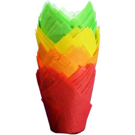 Rainbow Tulip Baking Cups Cupcake Liners Muffin Liners Greaseproof Paper 100