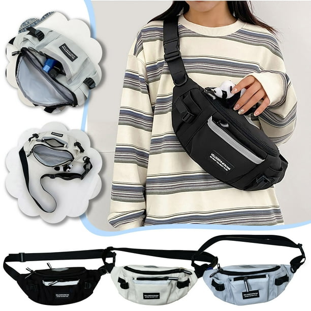 Riñonera Harajuku, Estilo Versátil, para Uso Deportivo, Gran Capacidad, Correa Ajustable, Nailon, Resistente a La Intemperatura, Accesorio Unisex, 37 X 17 X 10 Cm.