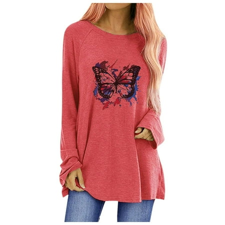 

Long Sleeve Tops for Women Casual Fall Long Sleeve Shirts for Women Under Scrubs Women s Tunic Plus Size Long Sleeve O T-shirts Summer Graphic Tee Blouse Long Sleeve Blouses Plus Size