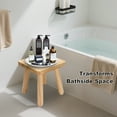 thumbnail image 4 of ManyFun  Wooden Step Stool for Adults, Small Wooden Stool, Square Stool Sitting Stool(Wood), 4 of 9