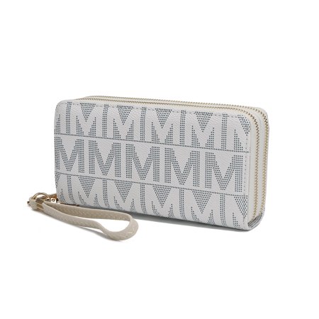 MKF Collection Daniela Wallet for Women, Vegan Leather Wristlet Purse Handbag by Mia K - White