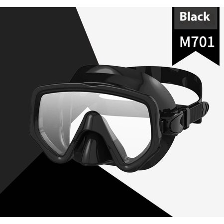 Adult Snorkeling Gear Swim Goggles, Professional Anti-Fog Snorkel Mask, Tempered Glass Scuba Diving Mask for Freediving, Snorkeling and Swimming（black）
