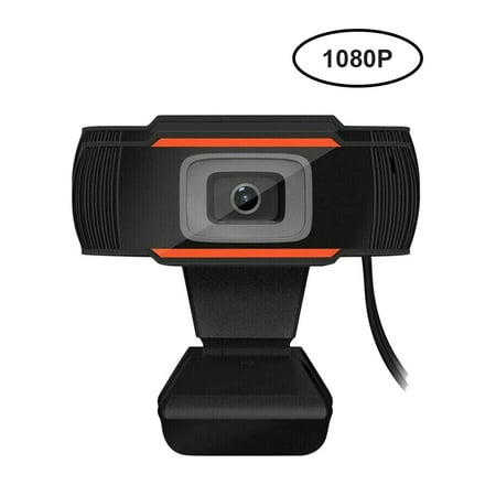 Manfiter Orange Web Camera 1080P PC Camera USB HD Webcam Video Record with Microphone for Laptop Skype (Best Webcam For Windows)