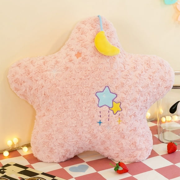 Cojín De Peluche Con Forma De Estrella Para Niñas, Ideal Para La Noche Del Coche, Con Forma De Corazón Y Suave Material Aterciopelado, Ideal Para Aliviar El Estrés Y Viajes.,Vsgery