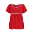 thumbnail image 2 of Delayuji Women's Linen Tshirt Crew Neck Short Sleeve Casual Tee Soft Comfy Versatile Top Summer Daily Wear, 2 of 6