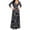 Black, variant on Utoimkio Women's Casual 3/4 Sleeve Floral Print Maxi Dresses V Neck Loose Fit Full Length Long Dresses for Women