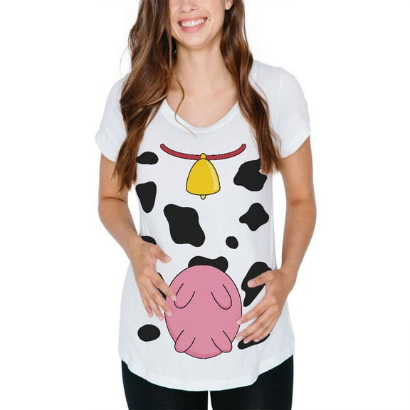 Old Glory Maternity Halloween Cow Costume Udders Funny Short Sleeve Graphic T Shirt