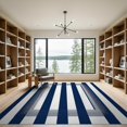thumbnail image 2 of ODIKA 9'x12' Washable Area Rug Classic Parallel Line Border Balanced Banded Geometric Striped for Great Room, Indoor Concept, Large Living Room, Low Pile, Flatwoven, 2 of 7