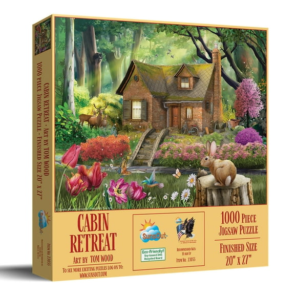 SUNSOUT INC - Cabin Retreat - 1000 pc Jigsaw Puzzle by Artist: Tom Wood - MPN# 23055
