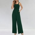 thumbnail image 2 of Baqcunre Women's Jumpsuit, Women's Petite Regular Tall Casual Loose Overalls Jumpsuits Sleeveless Wide Leg Pants Rompers Green S, 2 of 5