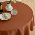 thumbnail image 2 of Decorelia Nappes Rondes en Faux Lin d'Automne 60 Pouces, Housse de Nappe Ronde Rustique Imperméable Lavable à Texture pour Salle à Manger Cuisine Fête Style Ferme Extérieur (60 Pouces, Ronde (2-4 Places), Orange Brûlé), 2 of 14